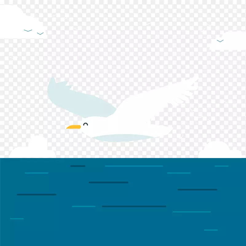 创意飞翔在海上的海鸥矢量图