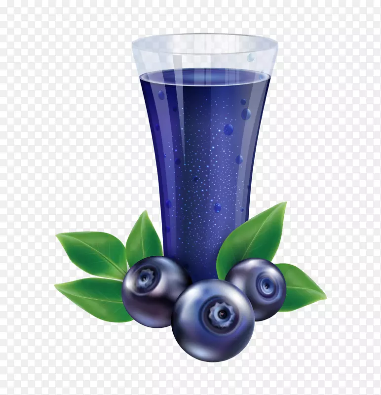 美味的蓝莓汁手绘图