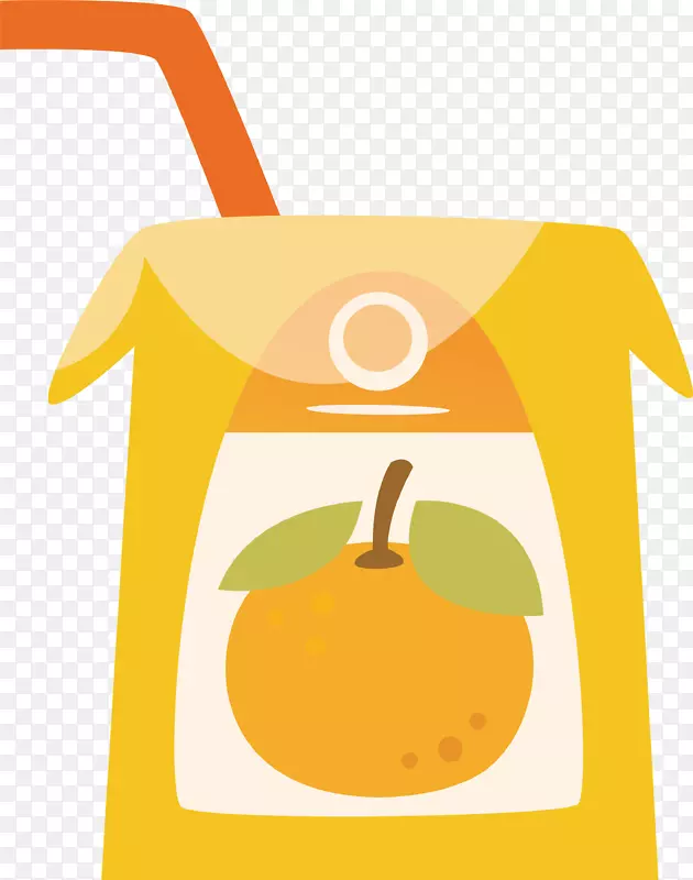 手绘卡通食物饮料橘子汁矢量素材