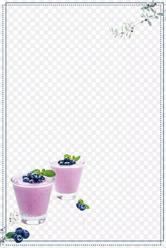 清新蓝莓饮料鲜榨果汁边框