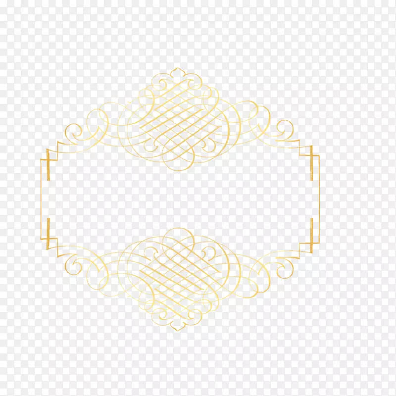 矢量卡通扁平化金线装饰边框png