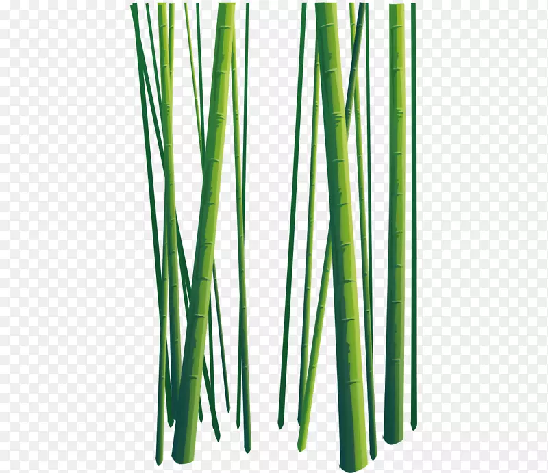卡通手绘翠绿密集竹子