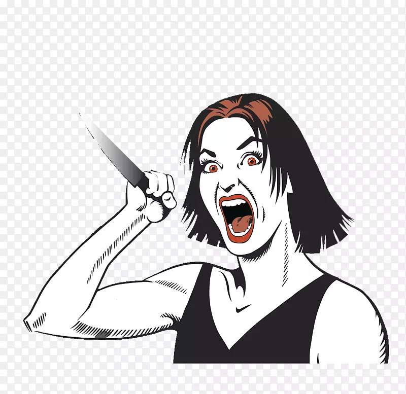 装饰插图抓狂愤怒的女孩