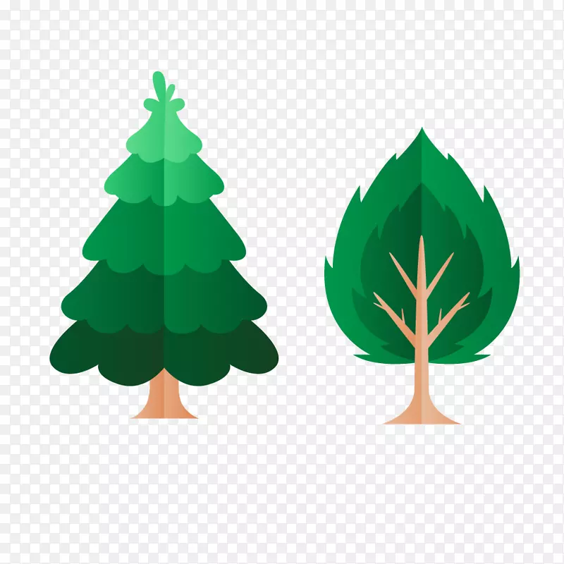 绿化林木水彩手绘树木设计素材