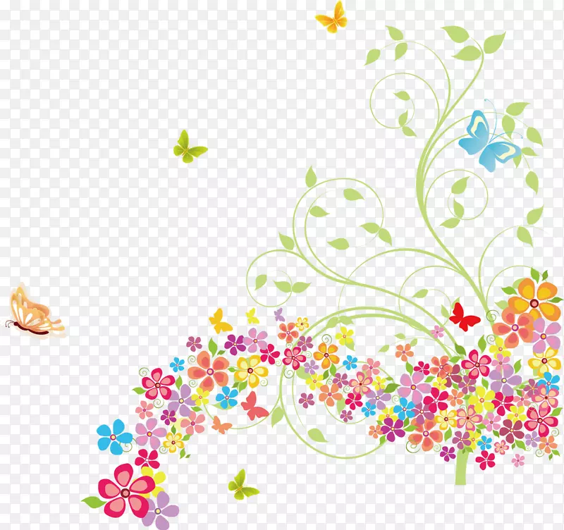 彩绘花矢量图