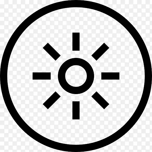 界面圆形按钮与太阳图标