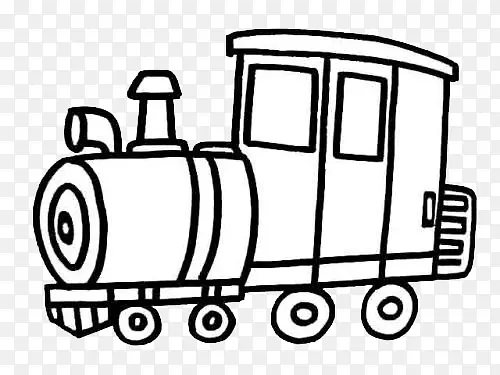 手绘的铅笔画火车