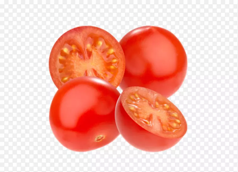 实物新鲜红色切开樱桃番茄