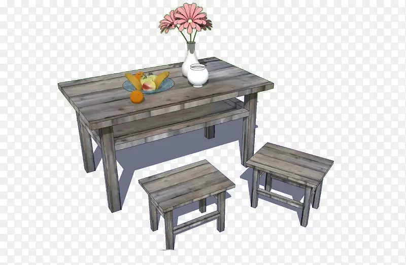 破旧的木质桌子