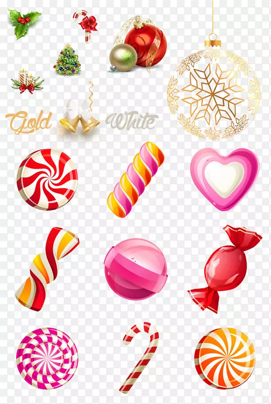 彩色棒棒糖装饰品圣诞季素材