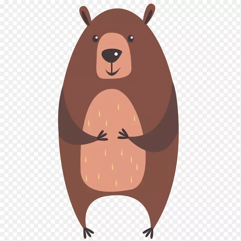 棕熊动物设计矢量图
