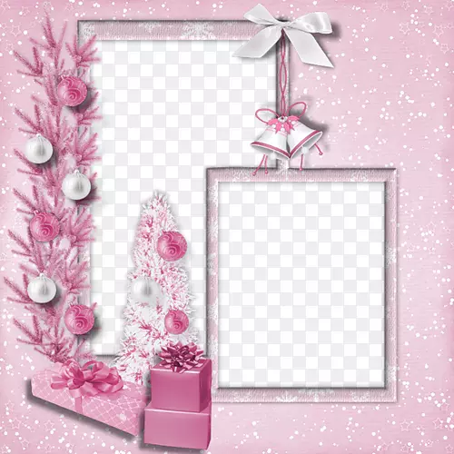 粉色圣诞浪漫相框素材