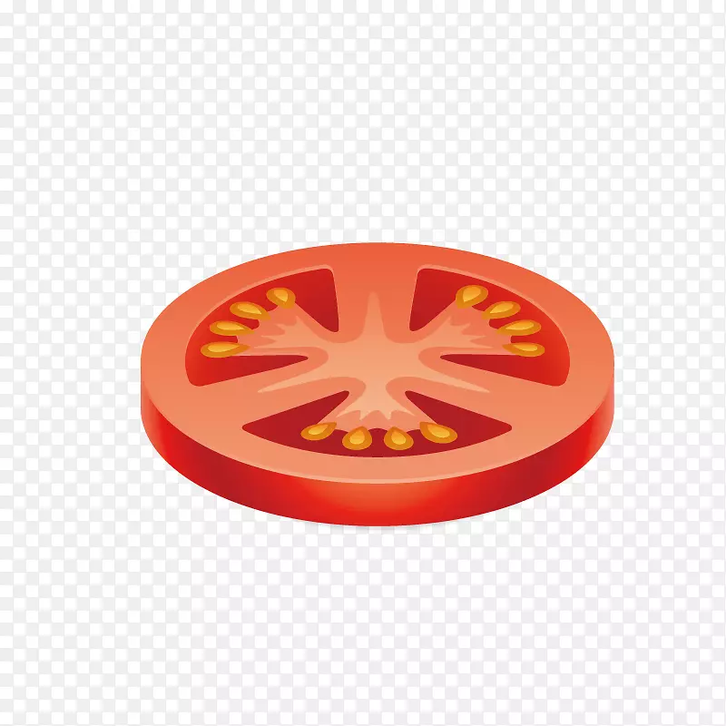 卡通圆形西红柿切片