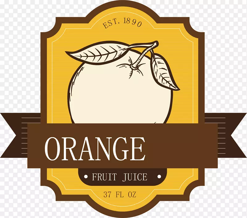 橙子标签矢量图