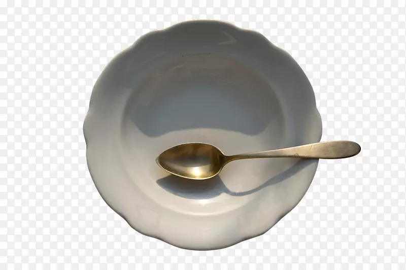 陶瓷碗和铁汤匙