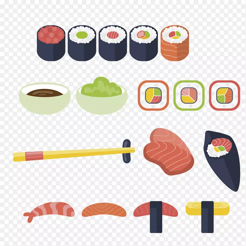 寿司与生鱼片图案