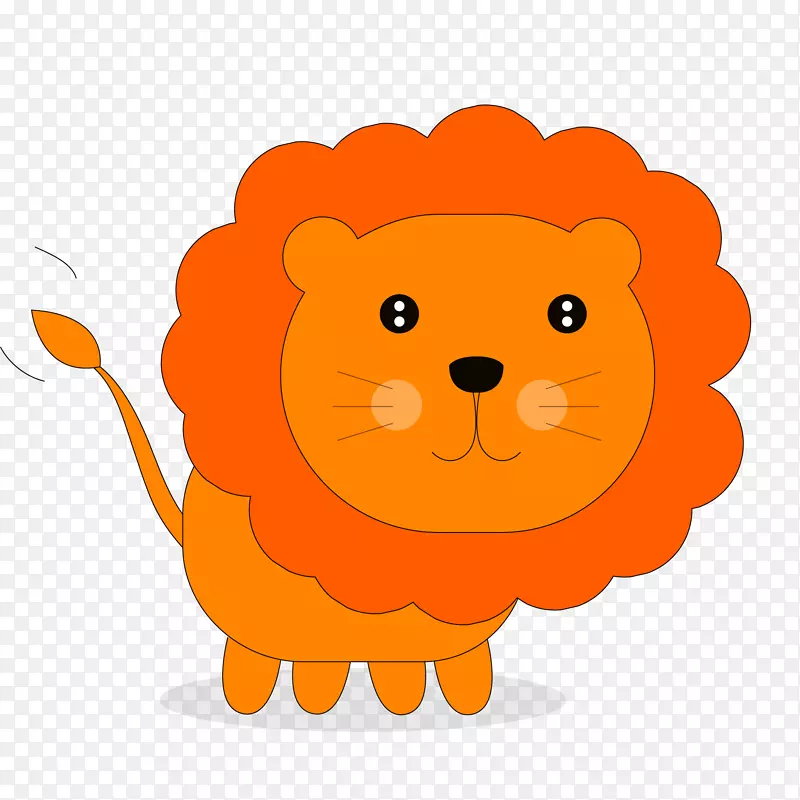橙色的小狮子动物设计