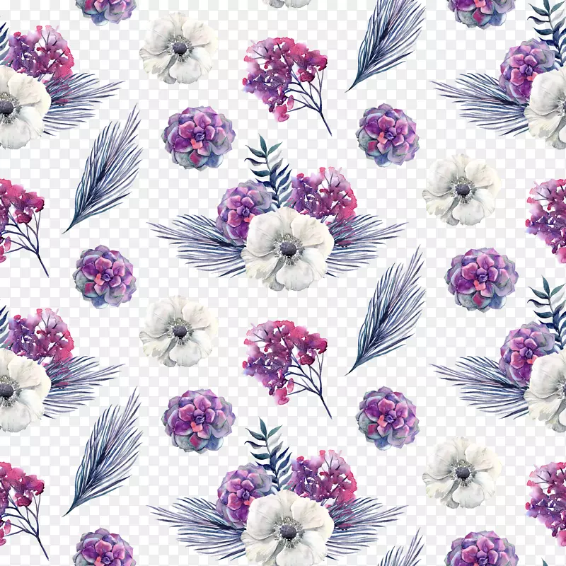 水彩花朵底纹PNG