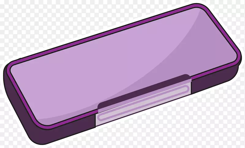 紫色立体矢量铅笔盒