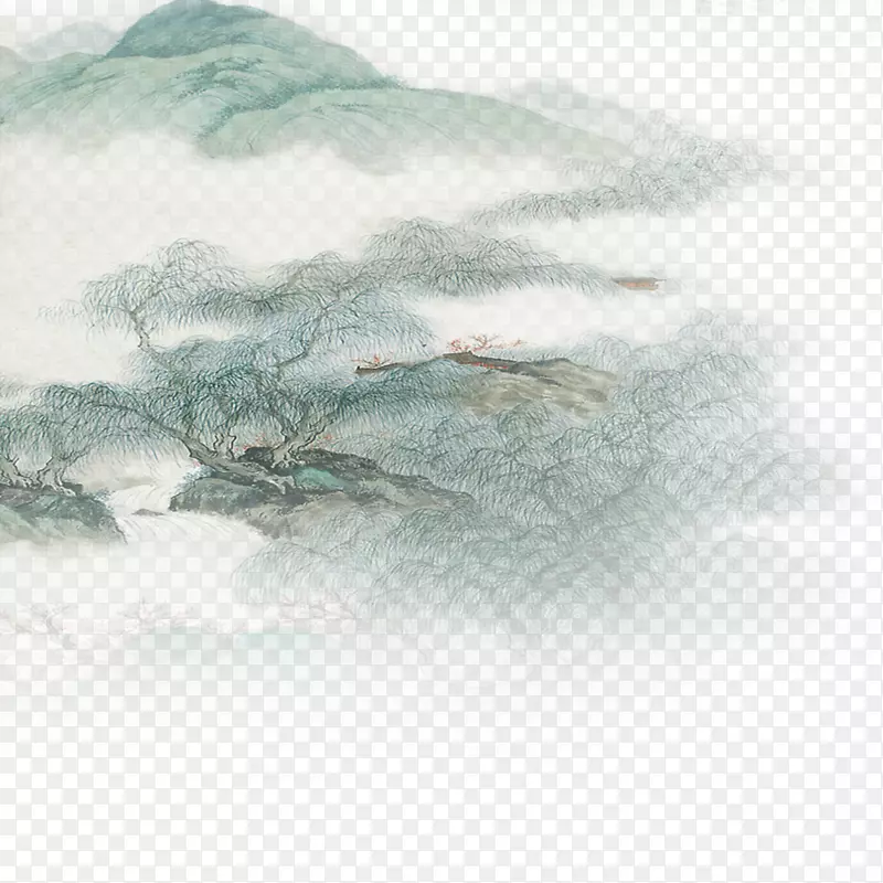 中国风水墨画山水图