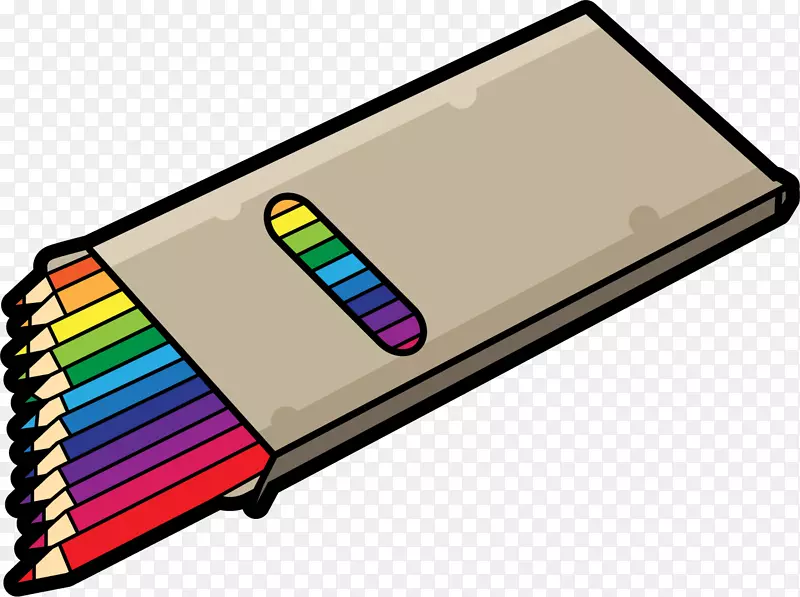 灰色彩虹色矢量铅笔盒