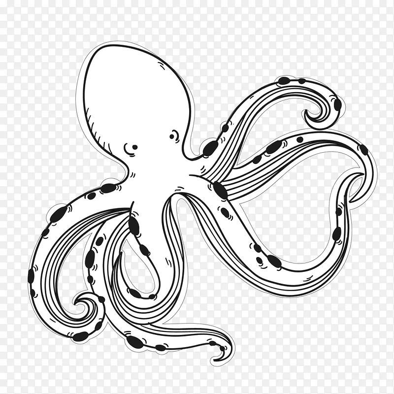 卡通创意手绘章鱼