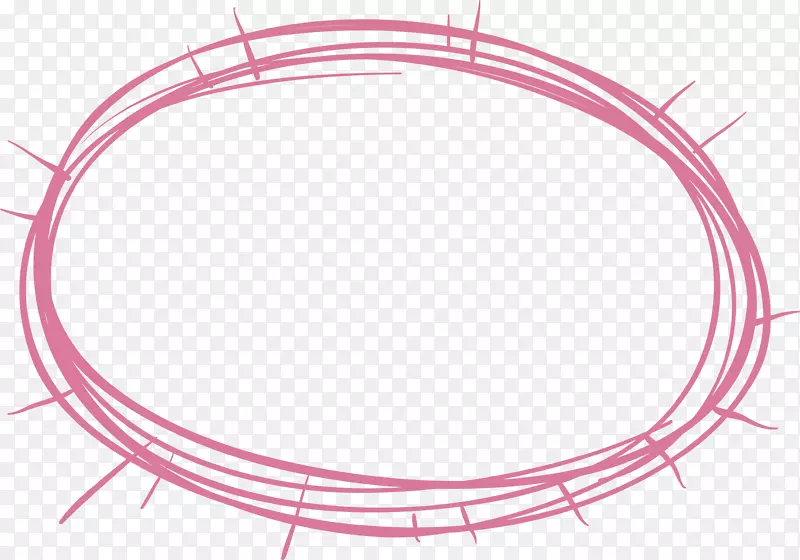 粉色手绘椭圆形标题框