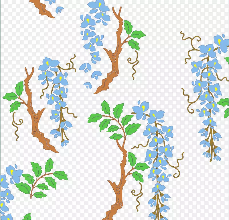 手绘紫藤花