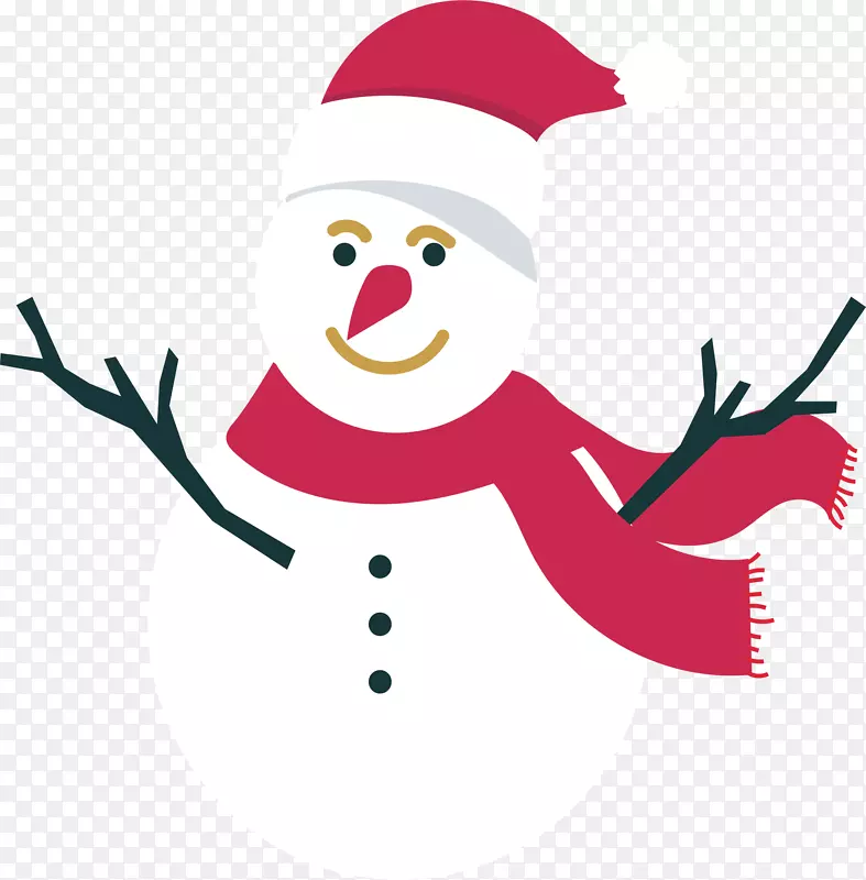 圣诞节白色红围巾雪人