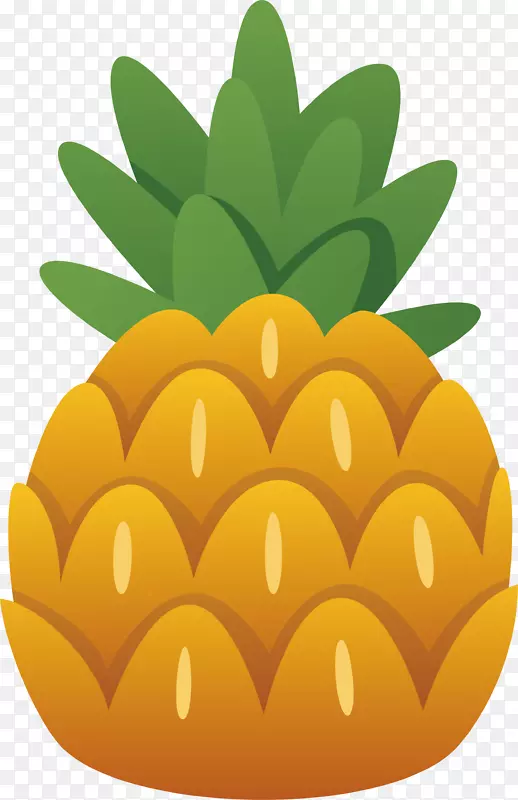 手绘卡通食物水果菠萝矢量元素