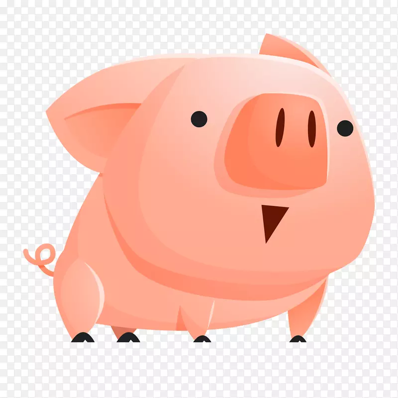 大鼻子的小猪动物设计