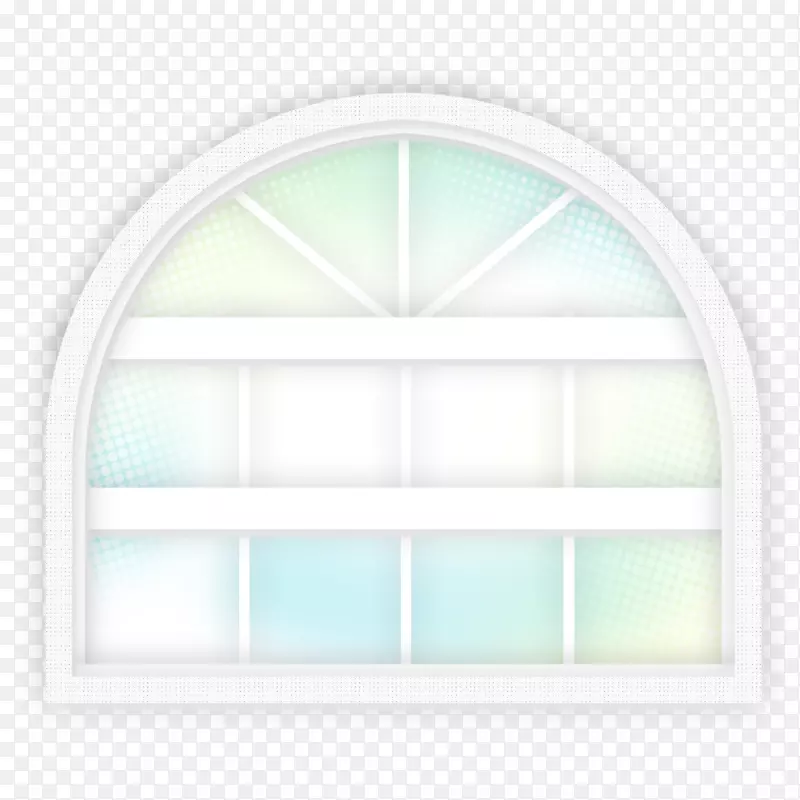 白色拱形玻璃窗效果图