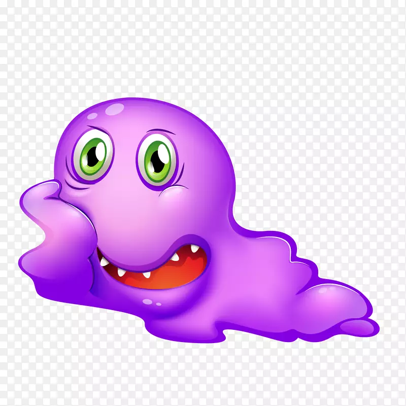 卡通紫色的怪物设计