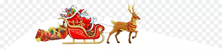 雪地圣诞老人和雪橇