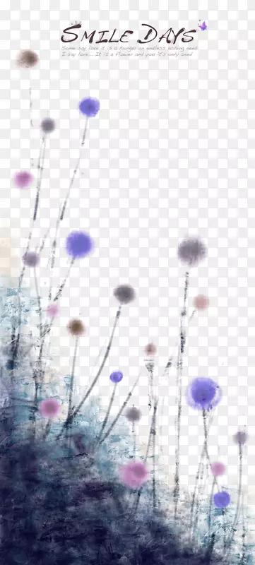 水墨紫色梦幻花朵背景