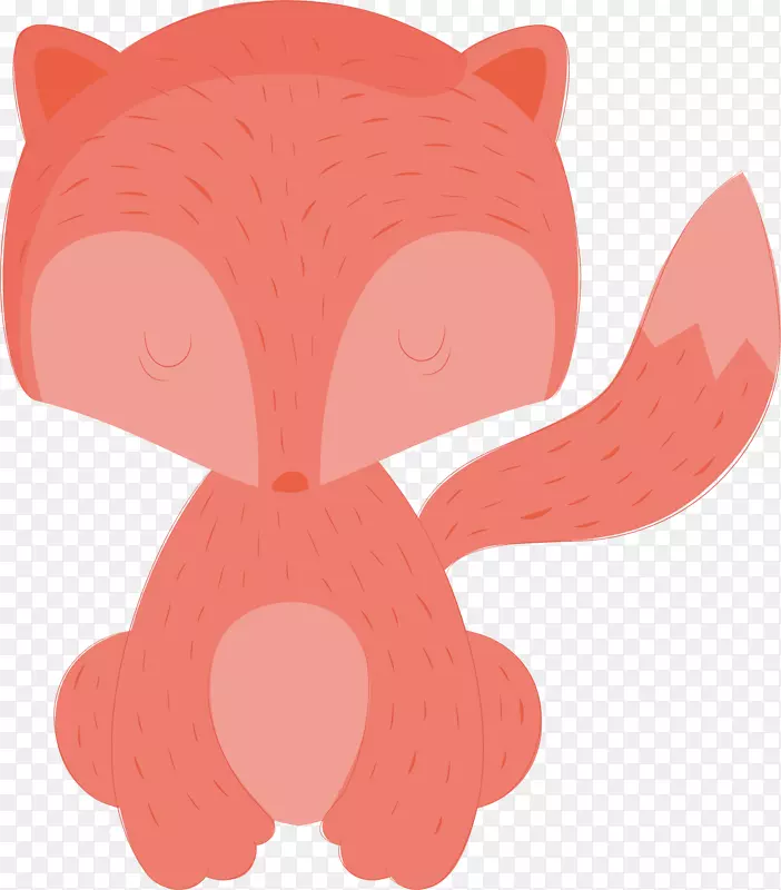 矢量图粉色的狐狸