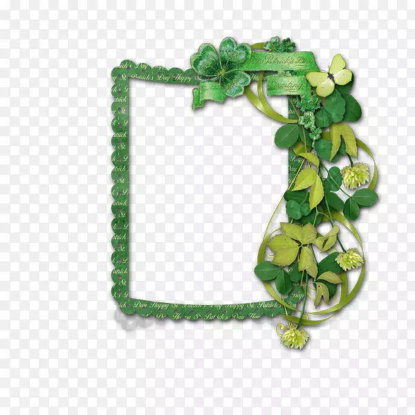 绿色花朵边框装饰素材