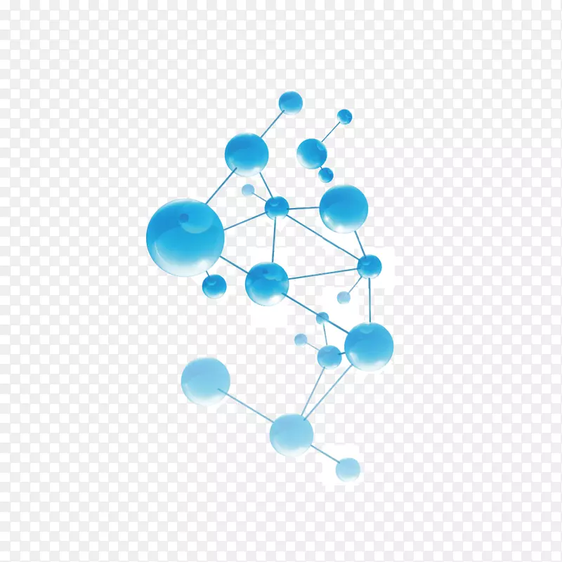蓝色分子结构立体球矢量