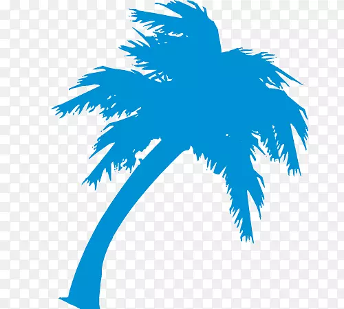 蓝色椰子树