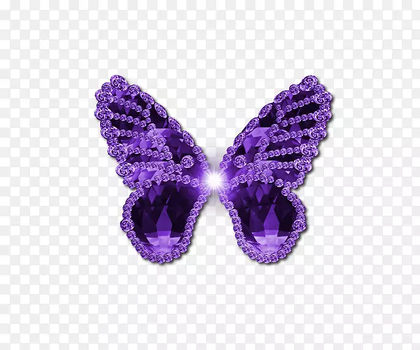 紫色蝴蝶高贵典雅水晶配饰