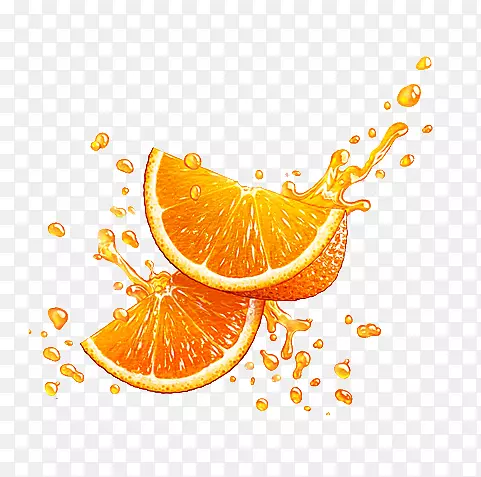 果汁飞溅的橙子