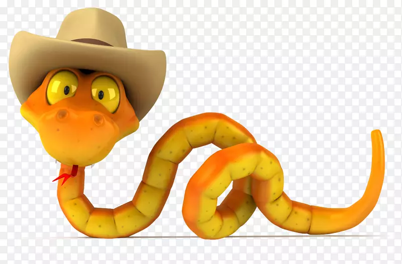 带牛仔帽的黄色蛇