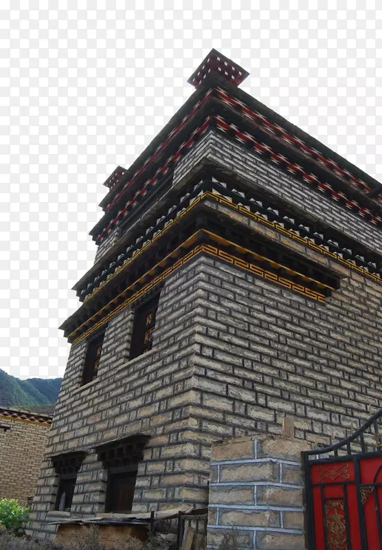 矢量藏族房子