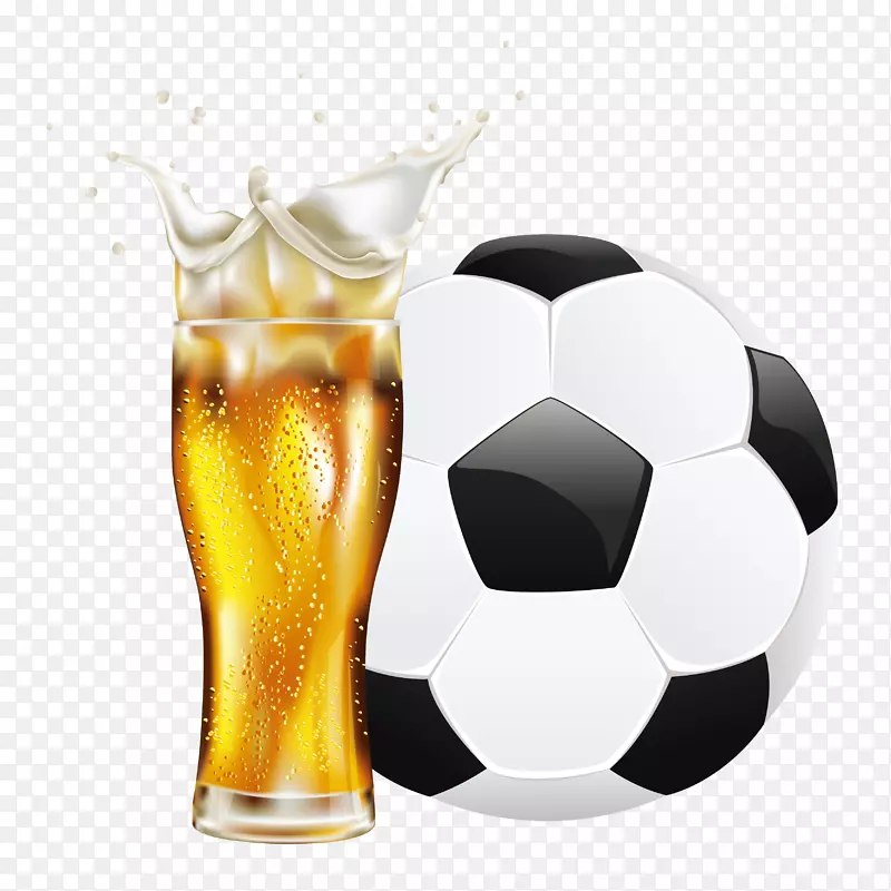 矢量啤酒与足球