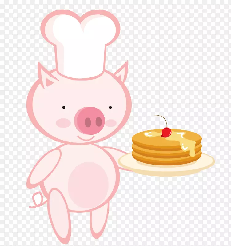 可爱粉色小猪烘焙师