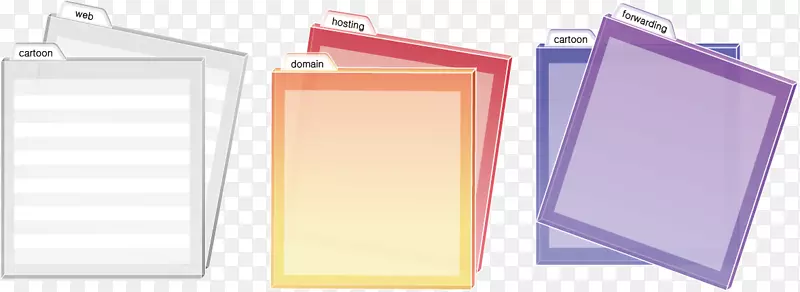 三种彩色文件夹模板