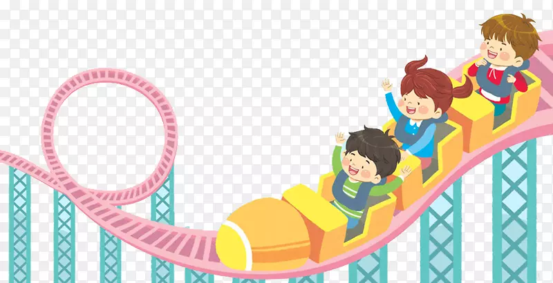 彩色创意圆弧过山车元素