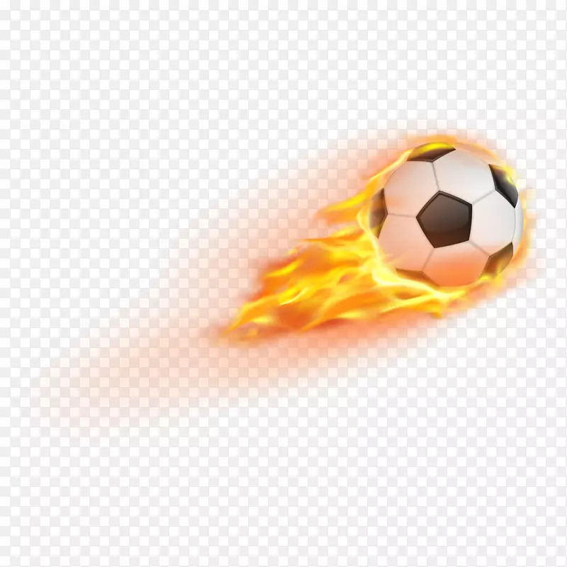 彩色圆弧足球火焰元素