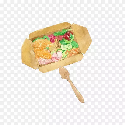 蔬菜沙拉手绘画素材图片