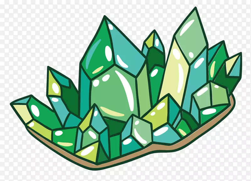 手绘绿钻石